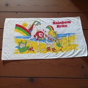 Vintage 1980s Rainbow Brite Beach Bath Towel Terry Cloth Franco - READ
